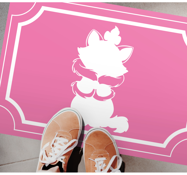 Cute Cat Silhouette kids vinyl rug - TenStickers