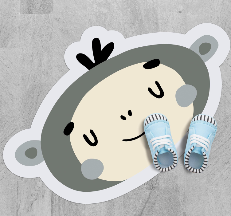 Nordic monkey face nursery vinyl rug - TenStickers