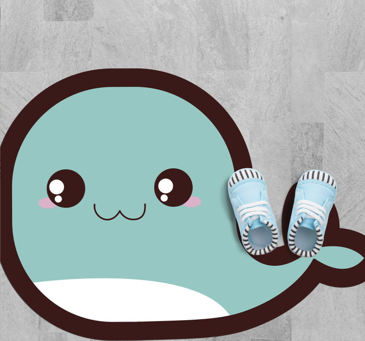 Cute Whale Illustration nursery vinyl rug - TenStickers