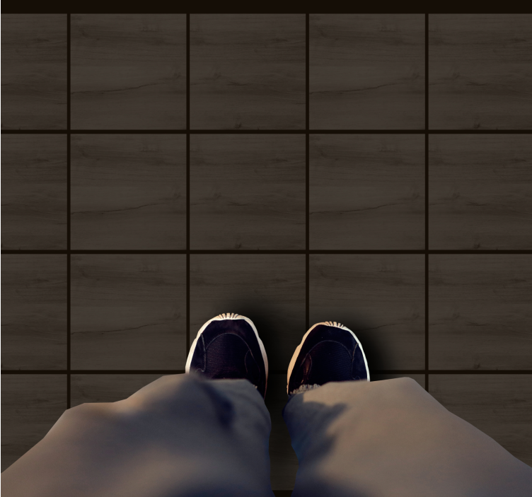 Deep Timber Tiles wood effect vinyl rug - TenStickers