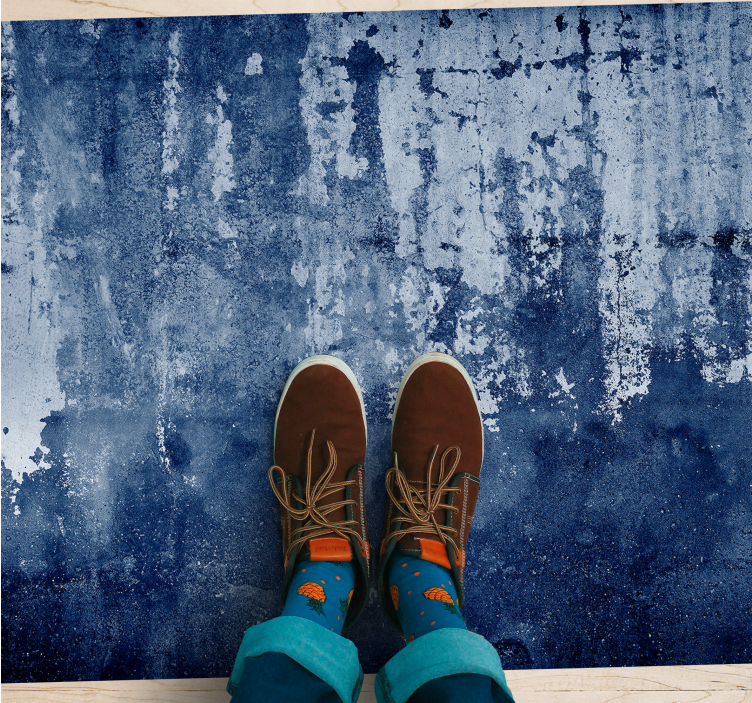 Dramatic blue textured vinyl rug - TenStickers