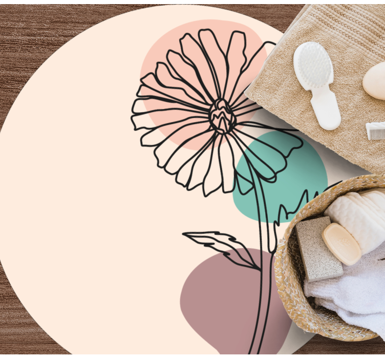 Elegant floral silhouette floral vinyl rug - TenStickers