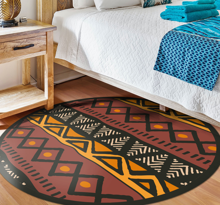 Ethnic Circular Design ethnic vinyl rug - TenStickers