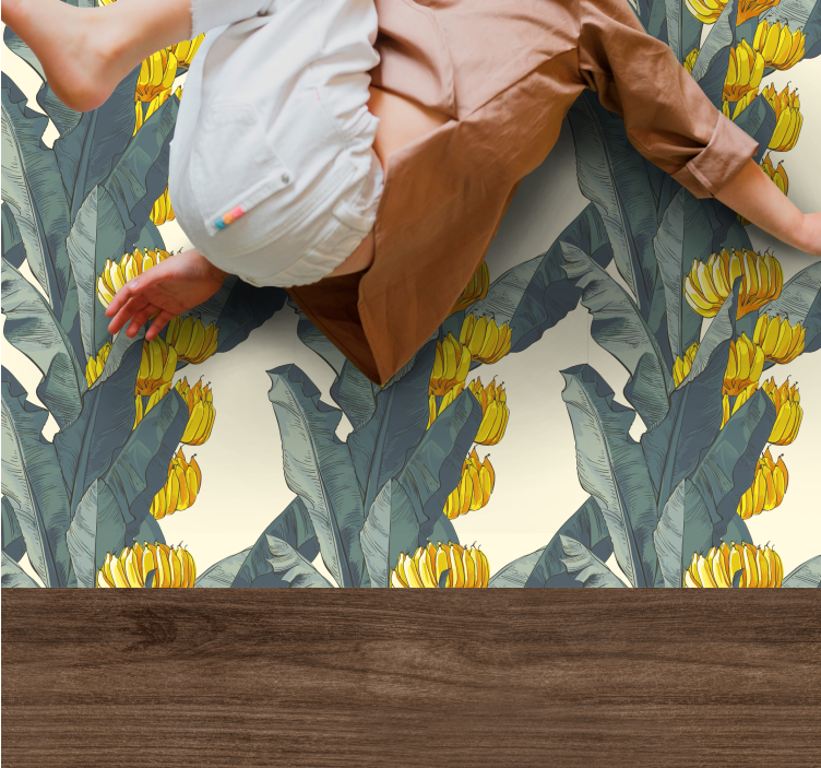 Tropical Bloom Composition floral vinyl rug - TenStickers