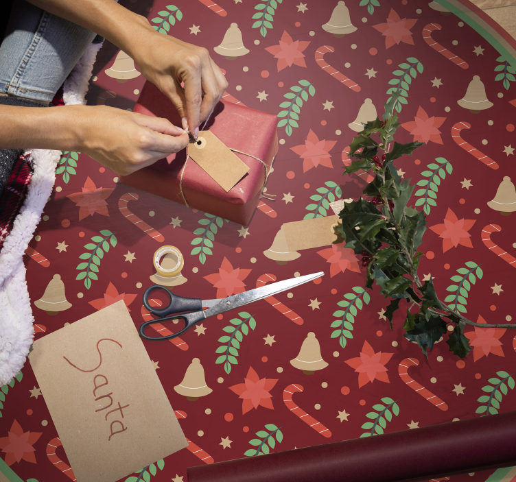 Festive Holiday Motif Christmas vinyl rug - TenStickers