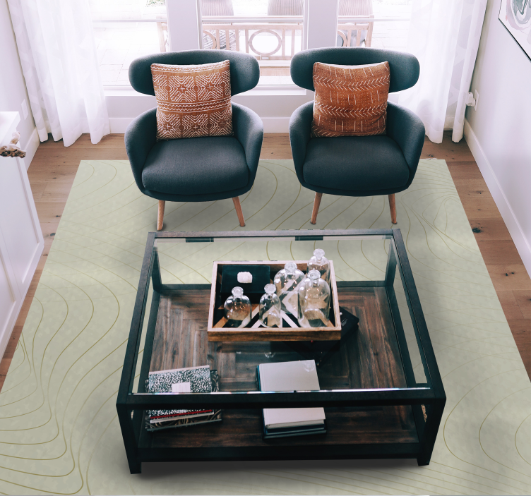 Flowing Line Art minimal vinyl rug - TenStickers