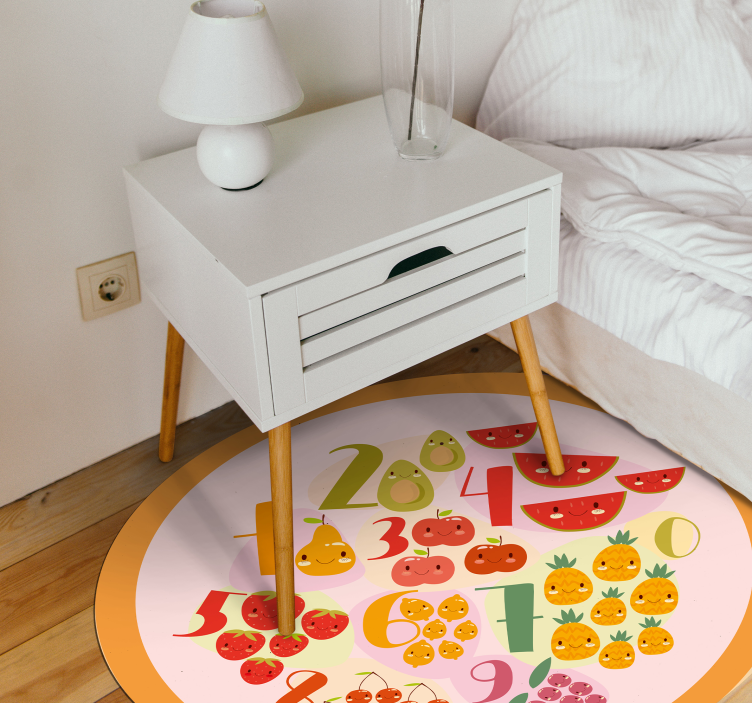 Fruity Counting Circle game vinyl rug - TenStickers