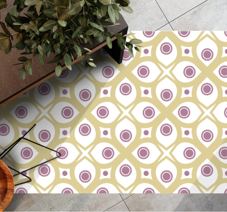 GEOMETRIC CIRCLES PATTERN mosaic vinyl rug - TenStickers
