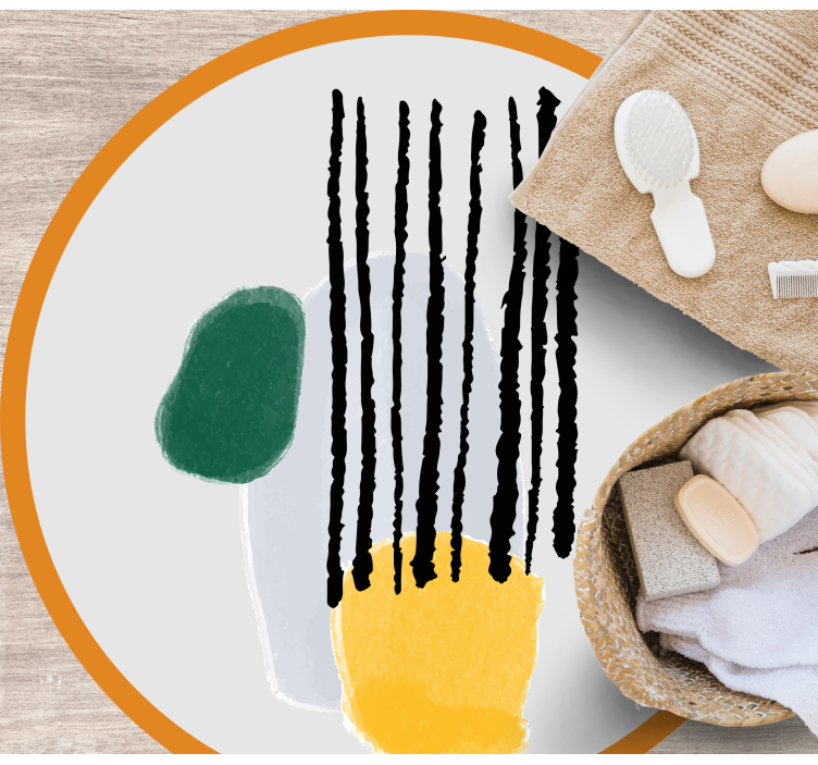 Geometric Hue Segments minimal vinyl rug - TenStickers