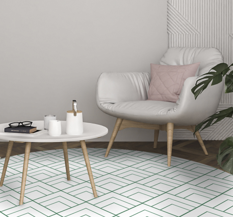 Geometric Lines Overlay geometric vinyl rug - TenStickers