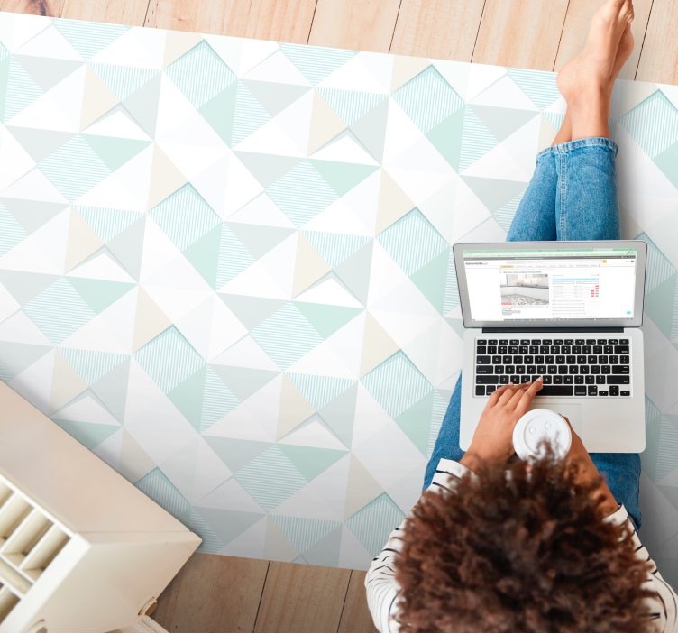 Geometric Pattern Overlay geometric vinyl rug - TenStickers