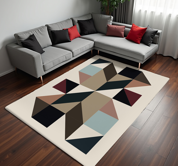 Geometric Shapes Decor geometric vinyl rug - TenStickers