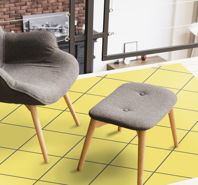 Yellow diamonds living room vinyl rug - TenStickers