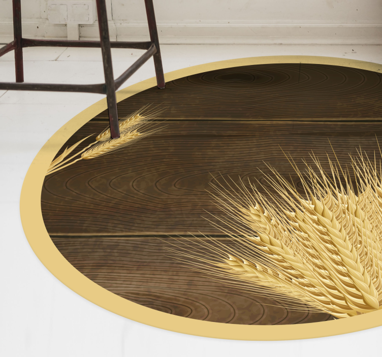 Golden Wheat Sprigs nature vinyl rug - TenStickers