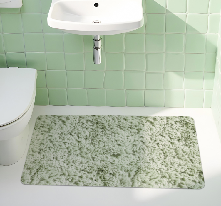 Green fabric imitation bathroom vinyl rug - TenStickers