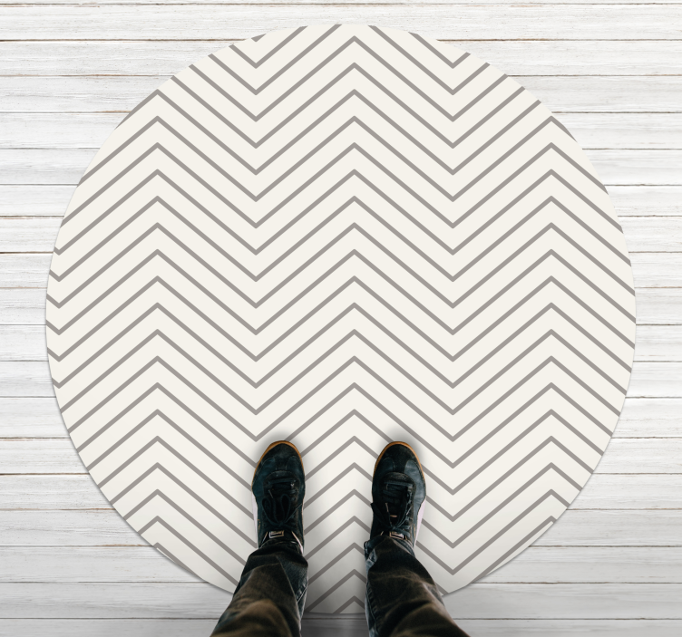 Grey lines vintage vinyl rug - TenStickers
