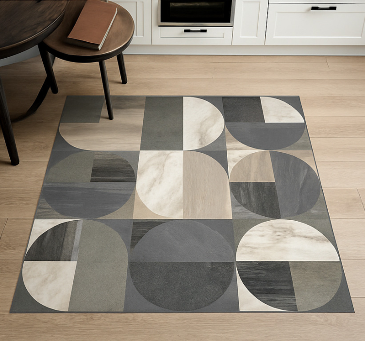 Half-circle pattern marble vinyl rug - TenStickers