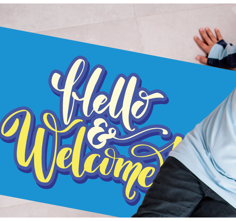Hello and welcome entrance hall vinyl rug - TenStickers