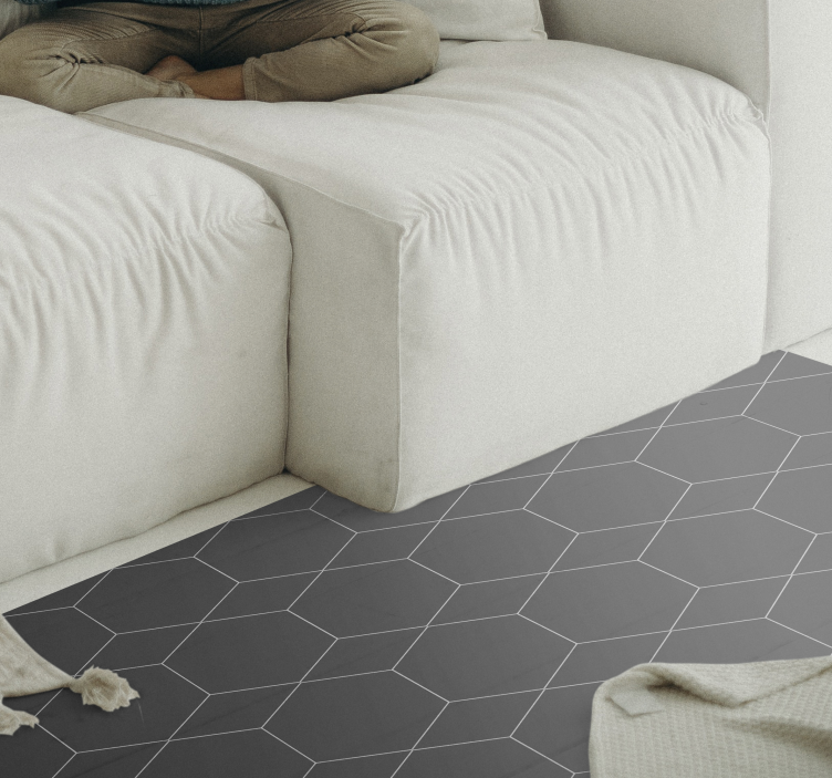 Hexagonal Tiles tile vinyl rug - TenStickers