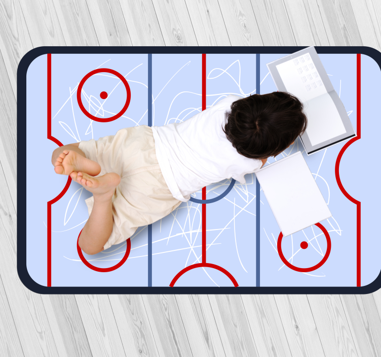 Hockey Playfield game vinyl rug - TenStickers