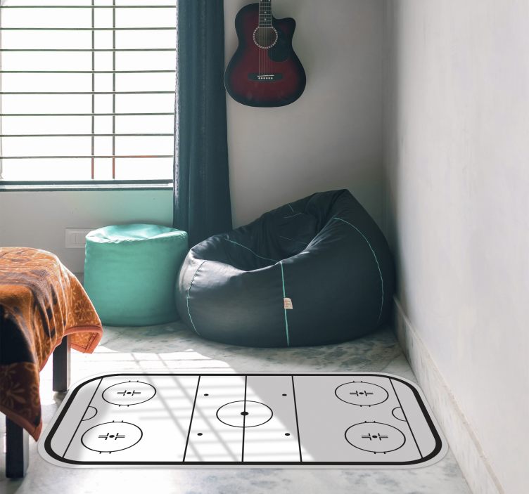 Ice hockey rink game vinyl rug - TenStickers