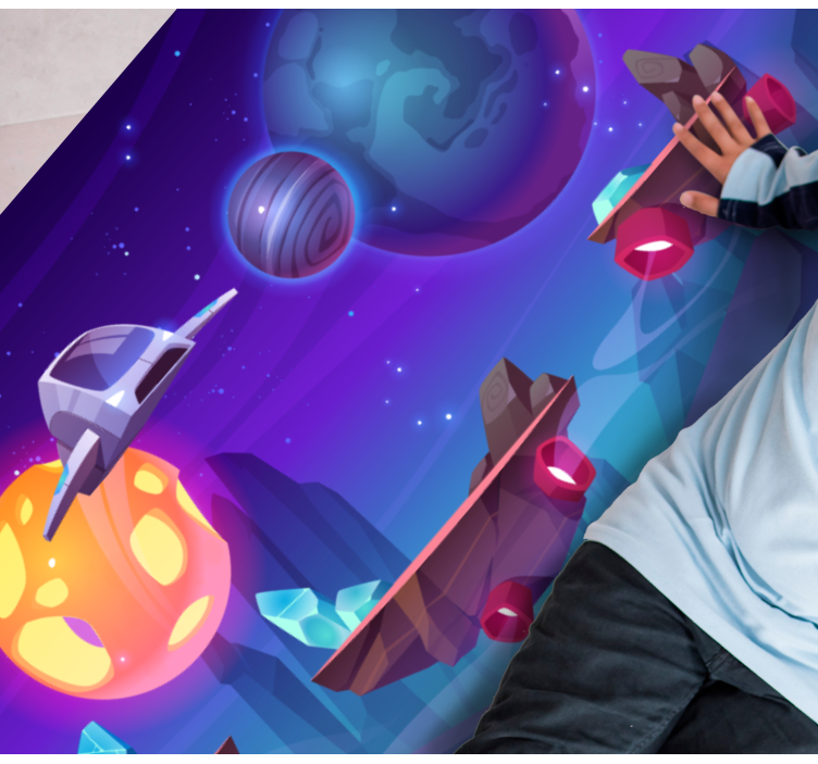 Intergalactic adventure kids vinyl rug - TenStickers