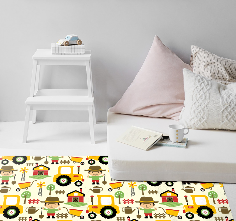 Kids Farm Pattern kids vinyl rug - TenStickers
