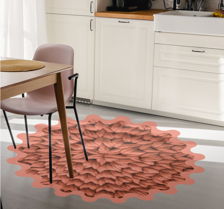 Leaf Motif nature vinyl rug - TenStickers