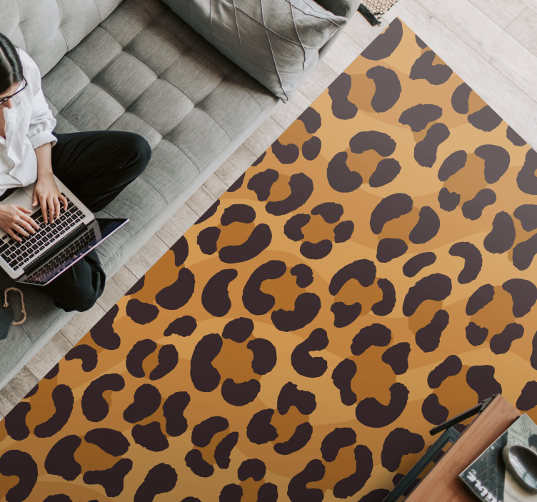 Leopard patterned style animal print vinyl rug - TenStickers
