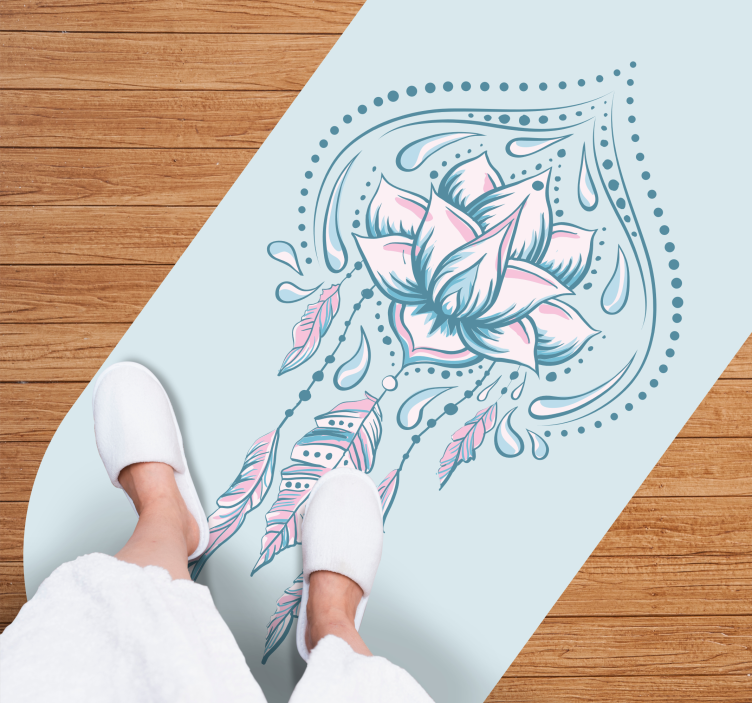 Lotus Pattern mandala vinyl rug - TenStickers