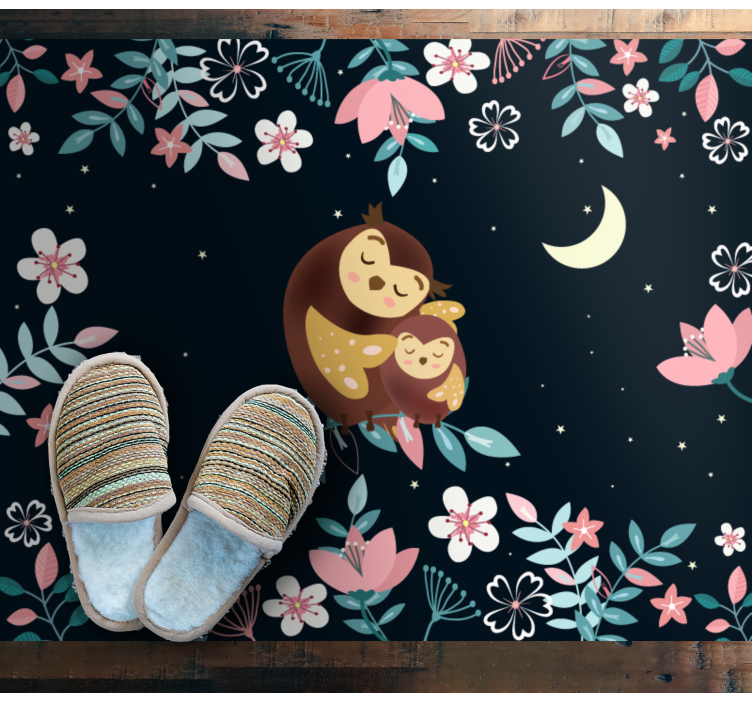 Mama Owl Love animal vinyl rug - TenStickers