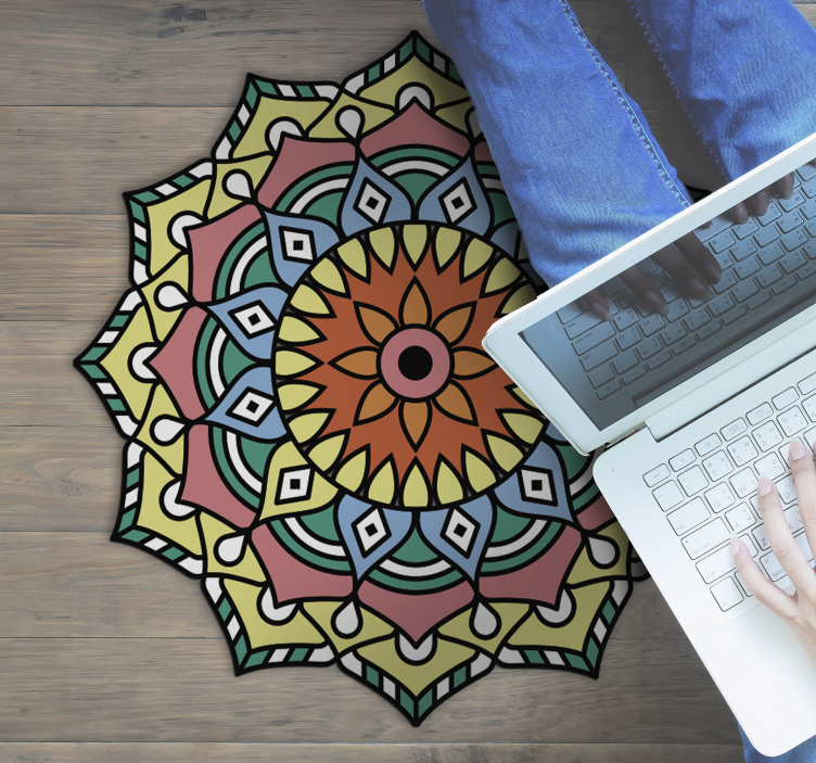 Mandala Inspired mandala vinyl rug - TenStickers