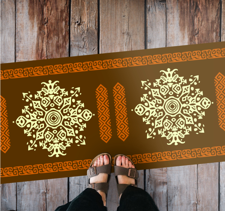 Mandala Motif Ensemble mandala vinyl rug - TenStickers