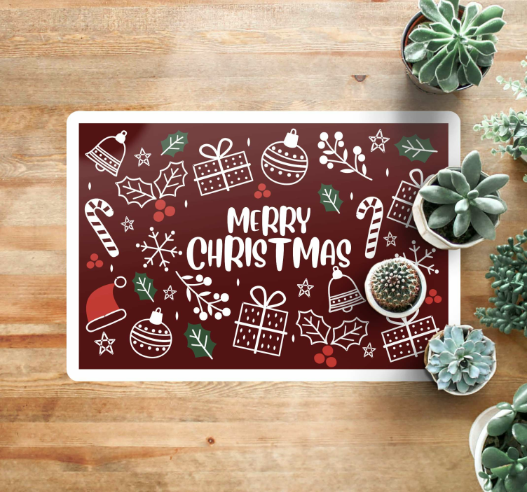 merry christmas funny vinylrugs green rug - TenStickers
