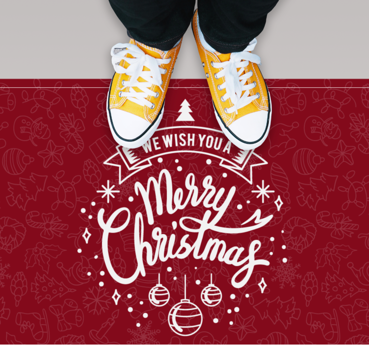 Merry Holiday greetings Christmas vinyl rug - TenStickers