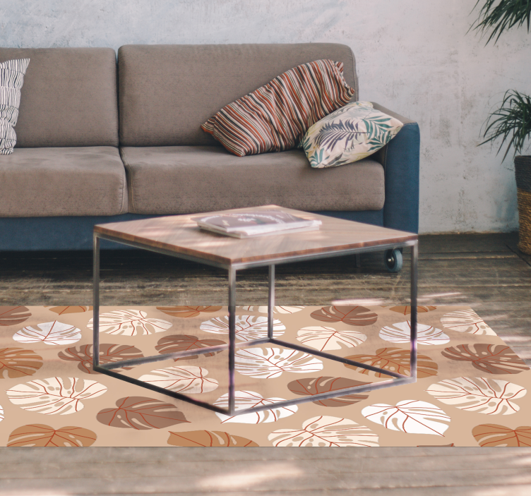 Monstera Delight floral vinyl rug - TenStickers