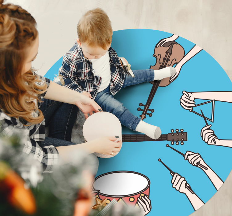 Musical Hands Motif kids vinyl rug - TenStickers