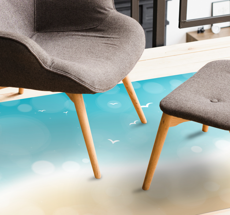 Ocean Breeze living room vinyl rug - TenStickers