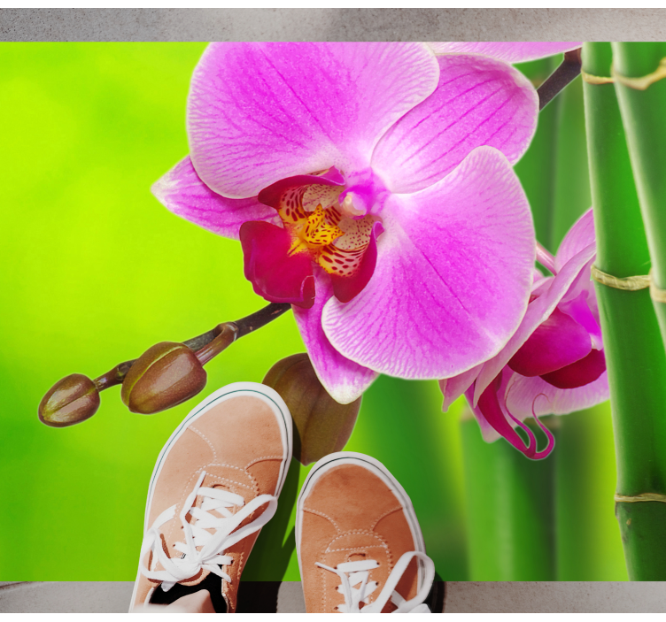 Orchid Blossom Delight floral vinyl rug - TenStickers