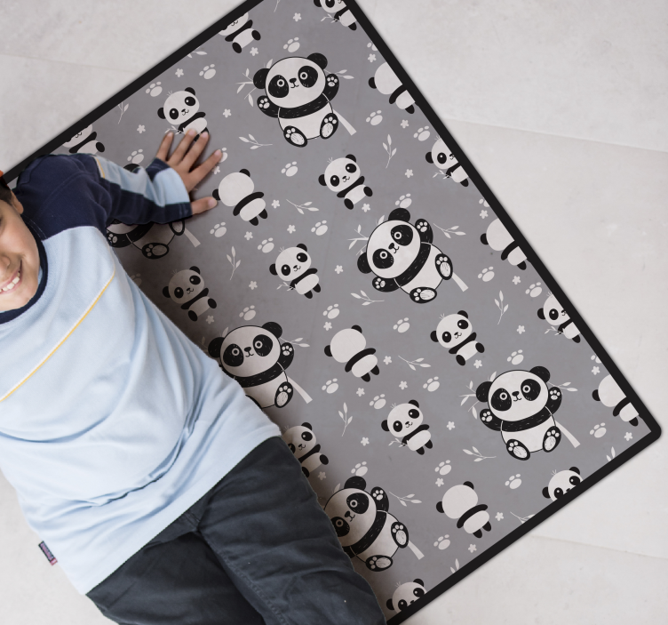Panda Playtime kids vinyl rug - TenStickers