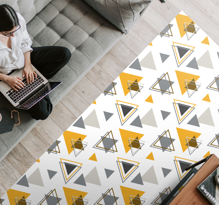 Pantone triangles pattern  nordic vinyl rug - TenStickers