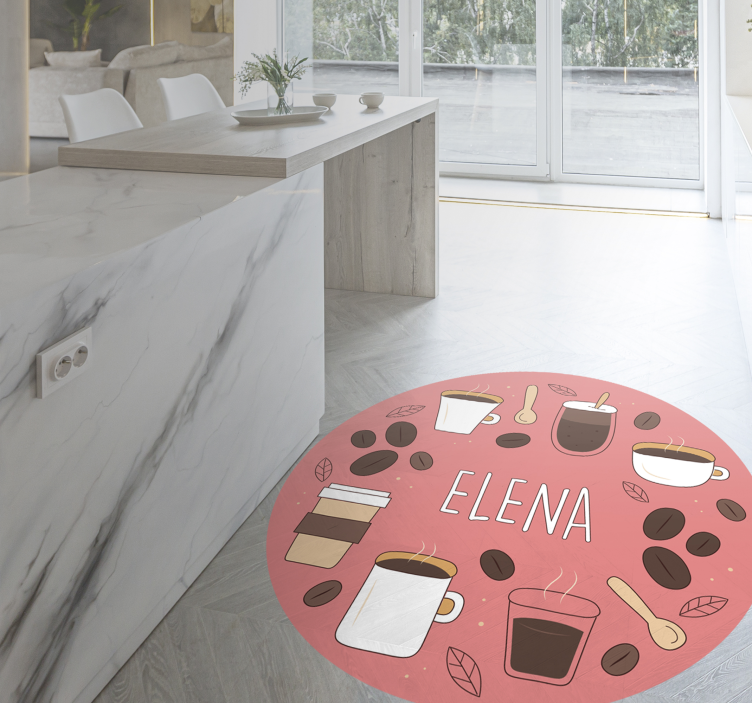 Personalized Caffeine custom vinyl rug - TenStickers