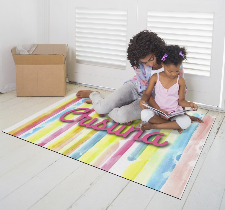 Personalized Rainbow custom vinyl rug - TenStickers
