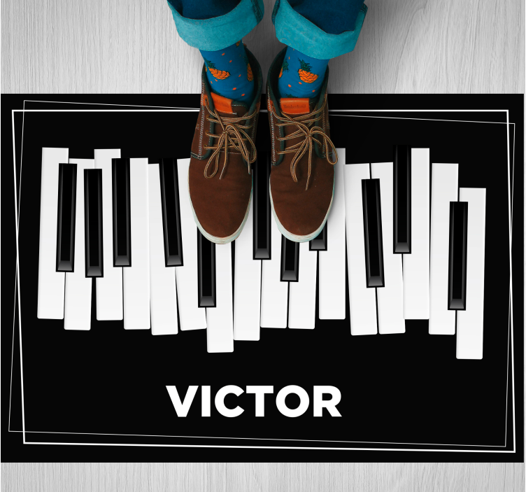 Piano Keyboard Personalized custom vinyl rug - TenStickers