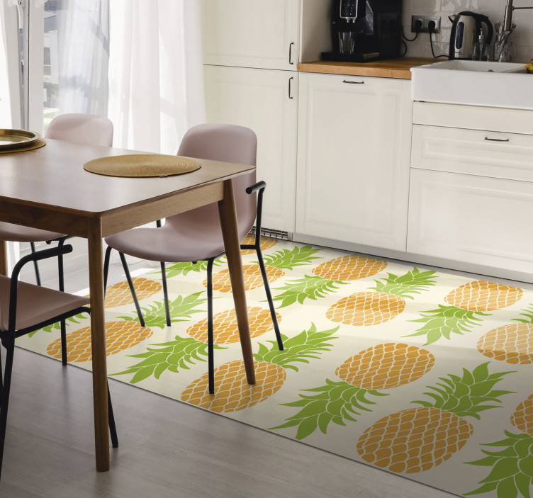 Pinapple pattern kitchen floor tiles - TenStickers