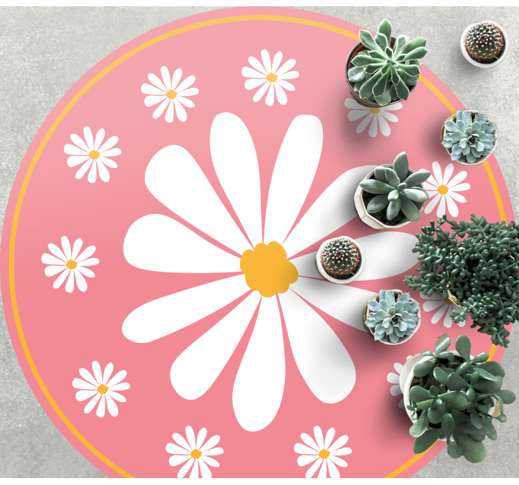 Pink Flower Arrangement floral vinyl rug - TenStickers