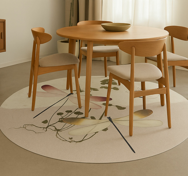 Pressed Nature Collage dining room vinyl rug - TenStickers