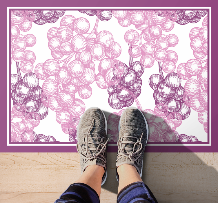 Purple grapes design floral vinyl rug - TenStickers