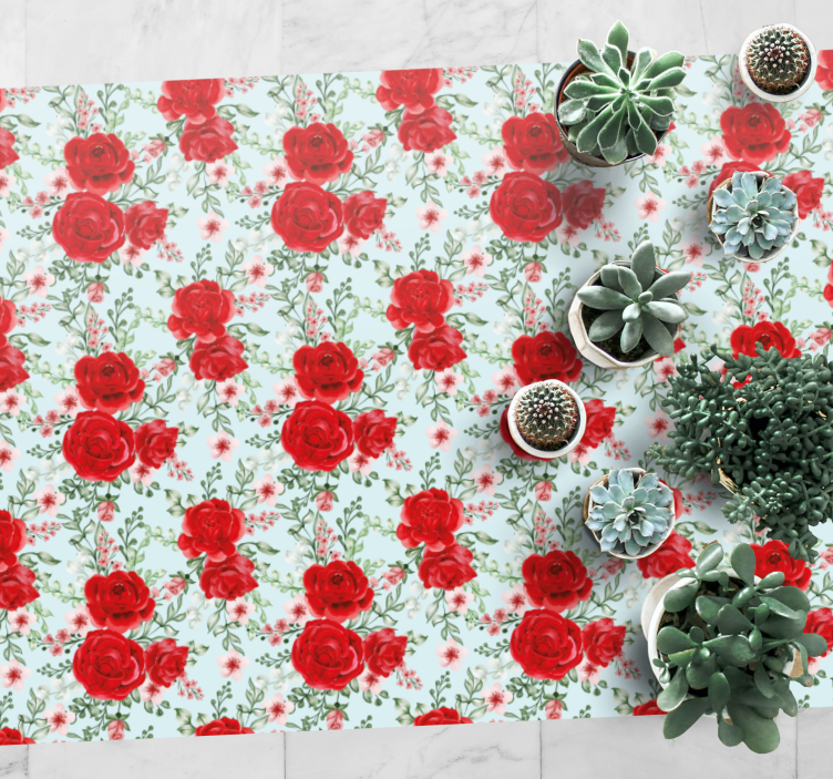 Red Floral Elegance carpet roses - TenStickers