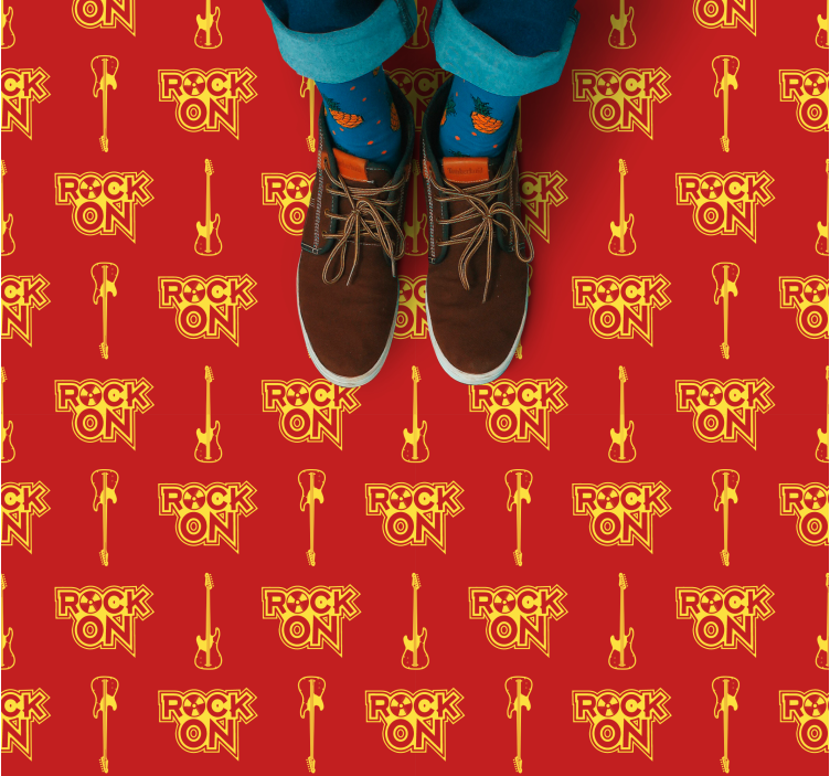 Rock On Pattern teen vinyl rug - TenStickers